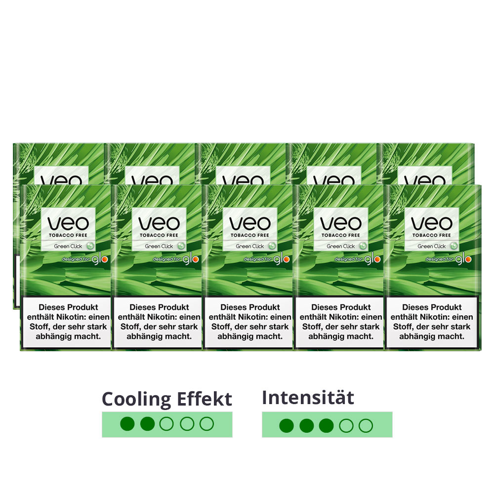veo GREEN CLICK Sticks für glo - 10x20 Stück PFEFFERMINZ = 1 Stange